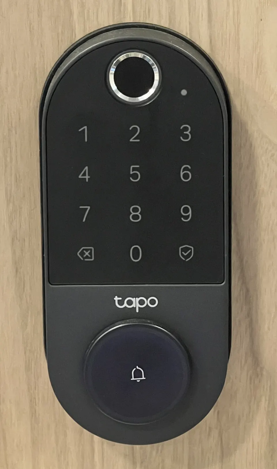 A keypad smart lock with a fingerprint reader: each guest or cleaner can have a code valid only on set dates.