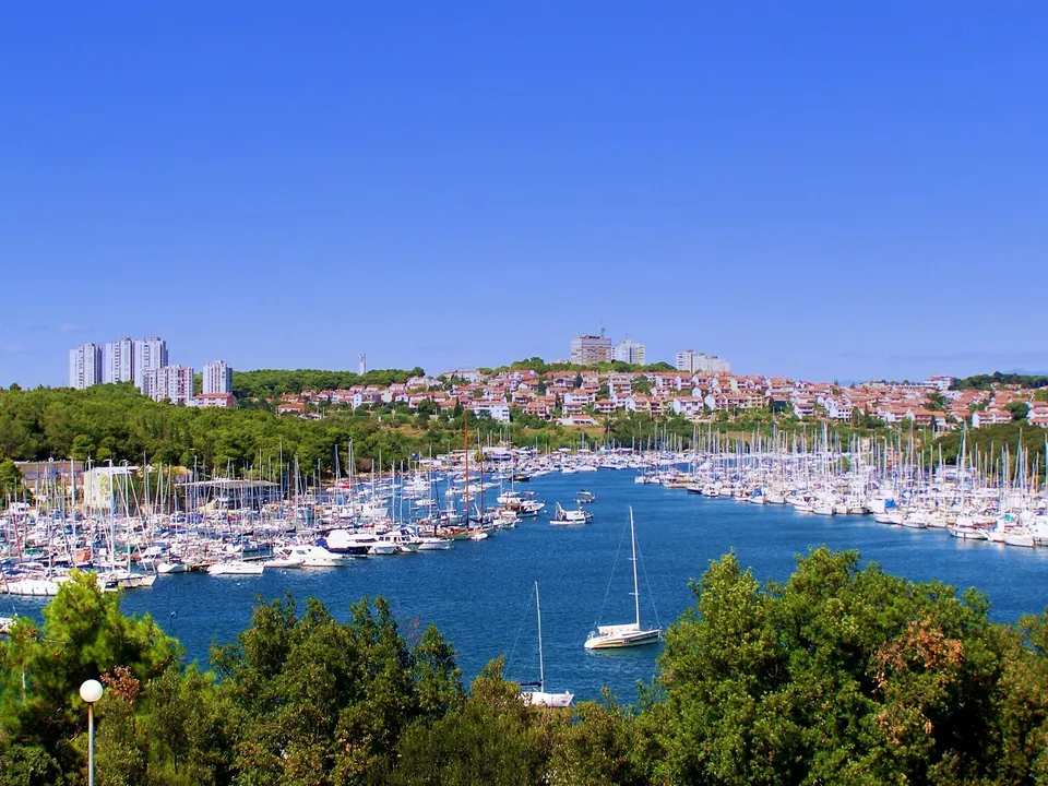 Veruda marina in Pula, in its sheltered inlet south of the city.